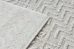 Teppich JERSEY 19243 creme - Fischgrät, Struktur, Schleife BOHO