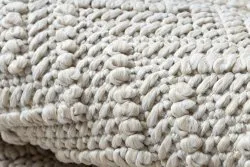 Teppich JERSEY 19243 creme - Fischgrät, Struktur, Schleife BOHO