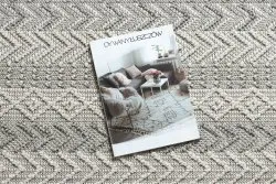 Teppich JERSEY 19243 grau - Fischgrät, Struktur, Schleife BOHO