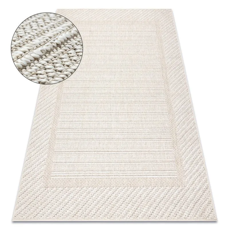 Teppich JERSEY 19261 beige - Rahmen, struktur, Schleife BOHO