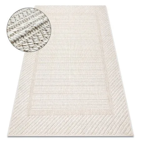 Teppich JERSEY 19261 beige - Rahmen, struktur, Schleife BOHO
