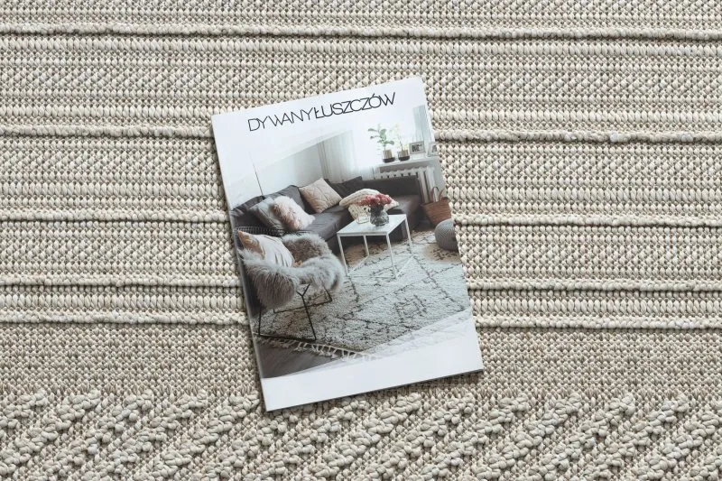 Teppich JERSEY 19261 beige - Rahmen, struktur, Schleife BOHO
