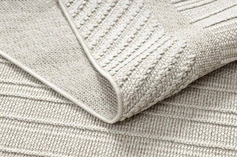Teppich JERSEY 19261 beige - Rahmen, struktur, Schleife BOHO