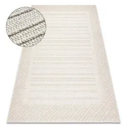 Teppich JERSEY creme - Rahmen, struktur, Schleife BOHO