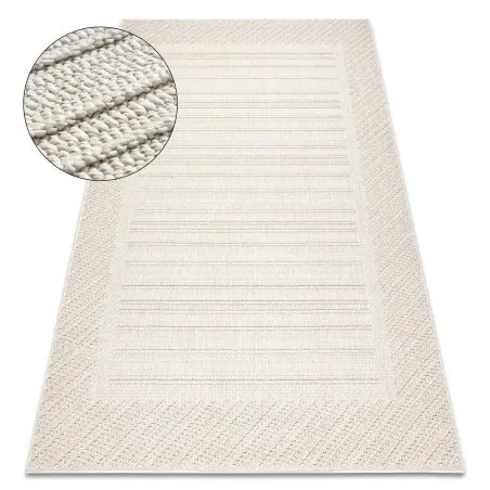 Teppich JERSEY 19261 creme - Rahmen, struktur, Schleife BOHO