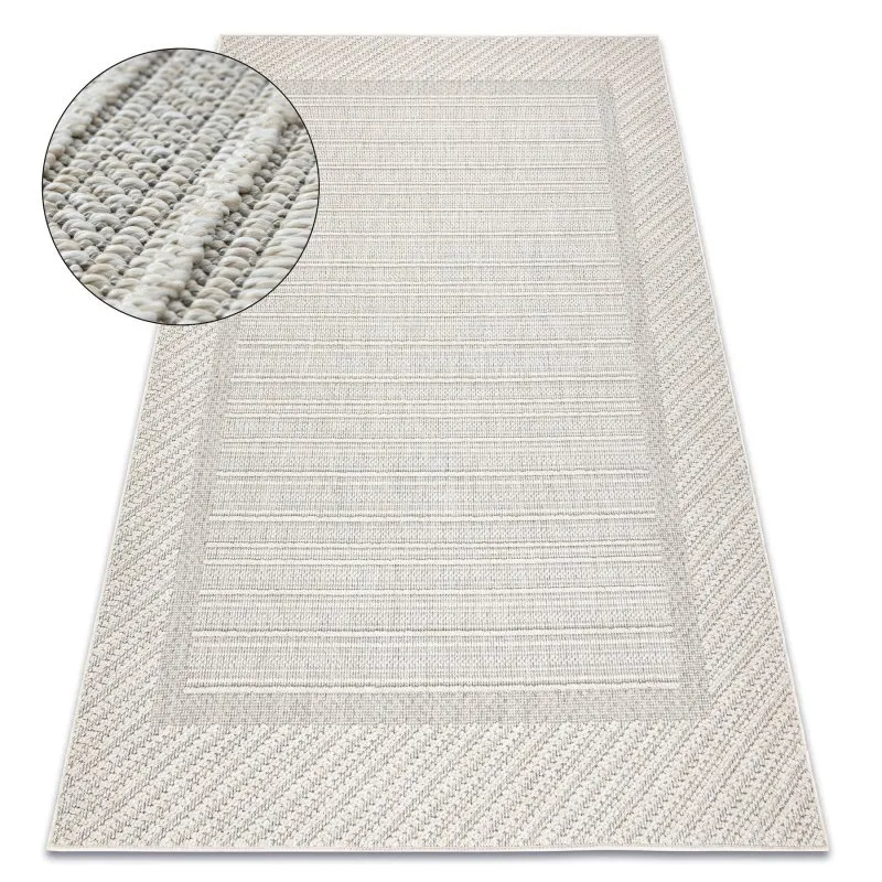 Teppich JERSEY 19261 grau - Rahmen, struktur, Schleife BOHO