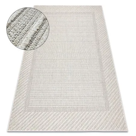 Teppich JERSEY 19261 grau - Rahmen, struktur, Schleife BOHO