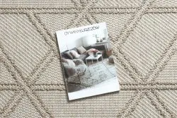 Teppich JERSEY 19241 beige - Rauten, geometrisch, Struktur, Schleife BOHO