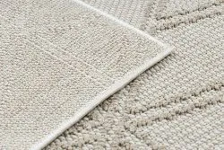 Teppich JERSEY 19241 beige - Rauten, geometrisch, Struktur, Schleife BOHO