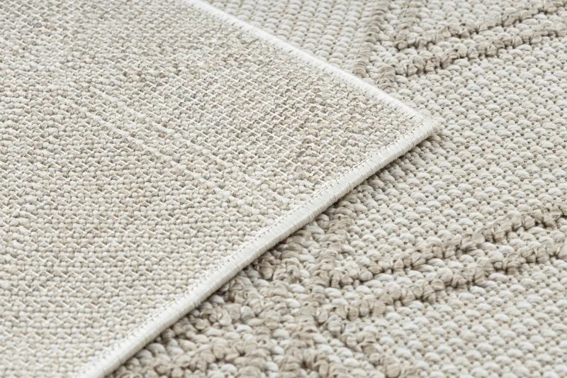 Teppich JERSEY 19241 beige - Rauten, geometrisch, Struktur, Schleife BOHO