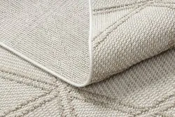 Teppich JERSEY 19241 beige - Rauten, geometrisch, Struktur, Schleife BOHO