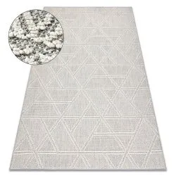 Teppich JERSEY grau - Rauten, geometrisch, Struktur, Schleife BOHO
