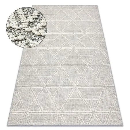 Teppich JERSEY 19241 grau - Rauten, geometrisch, Struktur, Schleife BOHO