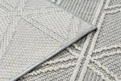 Teppich JERSEY 19241 grau - Rauten, geometrisch, Struktur, Schleife BOHO