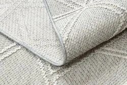 Teppich JERSEY 19241 grau - Rauten, geometrisch, Struktur, Schleife BOHO