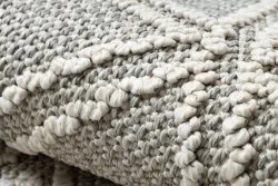 Teppich JERSEY 19241 grau - Rauten, geometrisch, Struktur, Schleife BOHO