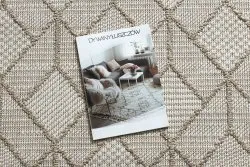 Teppich JERSEY 19231 beige - Geometrisch, Struktur, Schleife BOHO