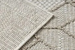 Teppich JERSEY 19231 beige - Geometrisch, Struktur, Schleife BOHO