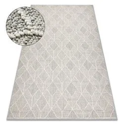 Teppich JERSEY grau - Geometrisch, Struktur, Schleife BOHO