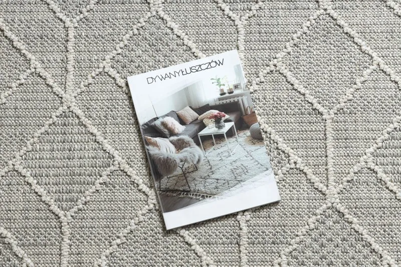 Teppich JERSEY 19231 grau - Geometrisch, Struktur, Schleife BOHO