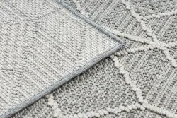 Teppich JERSEY 19231 grau - Geometrisch, Struktur, Schleife BOHO