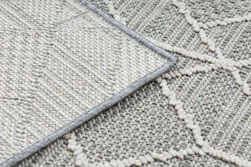 Teppich JERSEY 19231 grau - Geometrisch, Struktur, Schleife BOHO