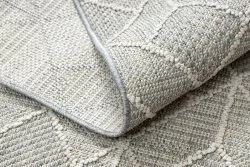 Teppich JERSEY 19231 grau - Geometrisch, Struktur, Schleife BOHO