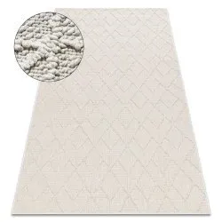 Teppich JERSEY creme - Geometrisch, Struktur, Schleife BOHO