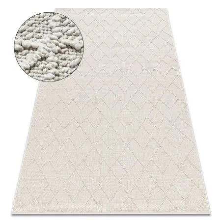 Teppich JERSEY 19231 creme - Geometrisch, Struktur, Schleife BOHO