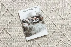Teppich JERSEY 19231 creme - Geometrisch, Struktur, Schleife BOHO
