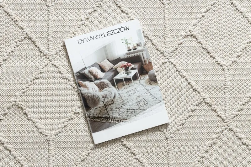 Teppich JERSEY 19231 creme - Geometrisch, Struktur, Schleife BOHO