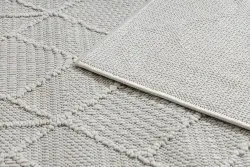 Teppich JERSEY 19231 creme - Geometrisch, Struktur, Schleife BOHO