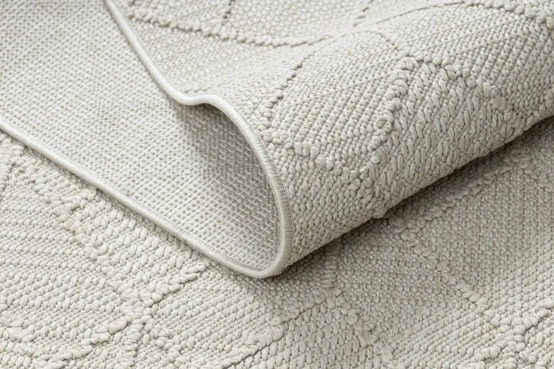 Teppich JERSEY 19231 creme - Geometrisch, Struktur, Schleife BOHO