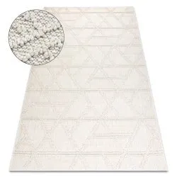 Teppich JERSEY creme - Rauten, geometrisch, struktur, Schleife BOHO