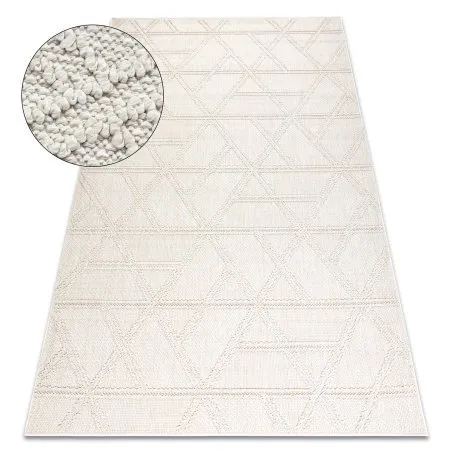Teppich JERSEY 19241 creme - Rauten, geometrisch, struktur, Schleife BOHO