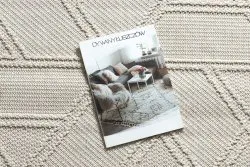 Teppich JERSEY 19241 creme - Rauten, geometrisch, struktur, Schleife BOHO