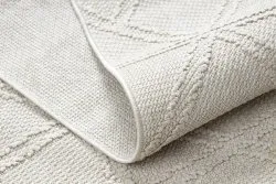 Teppich JERSEY 19241 creme - Rauten, geometrisch, struktur, Schleife BOHO