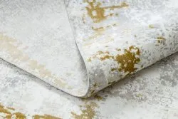 Moderner Teppich DUKE 51378 creme / gold - Beton, Stein strukturiert, sehr weich, Fransen