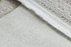 Moderner Teppich DUKE 51245 creme / gold - Gitter, strukturiert, sehr weich, Fransen