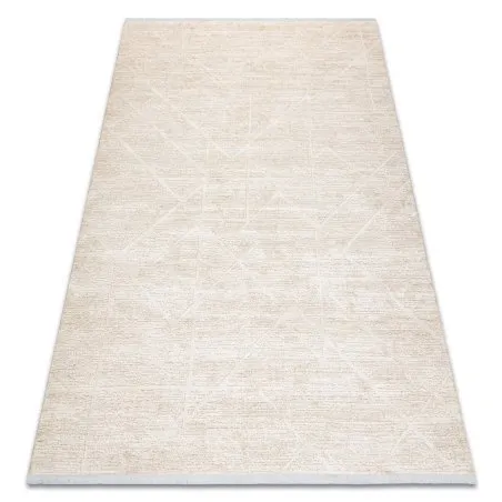 Moderner Teppich DUKE 51533 creme - Geometrisch, strukturiert, sehr weich, Fransen
