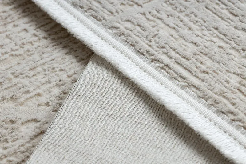 Moderner Teppich DUKE 51533 creme - Geometrisch, strukturiert, sehr weich, Fransen