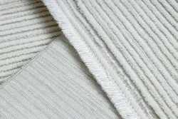Moderner Teppich DUKE 51376 creme - Streifen, strukturiert, sehr weich, Fransen