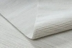 Moderner Teppich DUKE 51376 creme - Streifen, strukturiert, sehr weich, Fransen