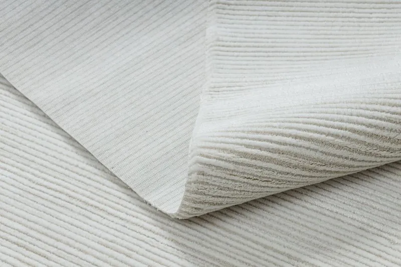 Moderner Teppich DUKE 51376 creme - Streifen, strukturiert, sehr weich, Fransen