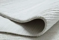 Moderner Teppich DUKE 51376 creme - Streifen, strukturiert, sehr weich, Fransen