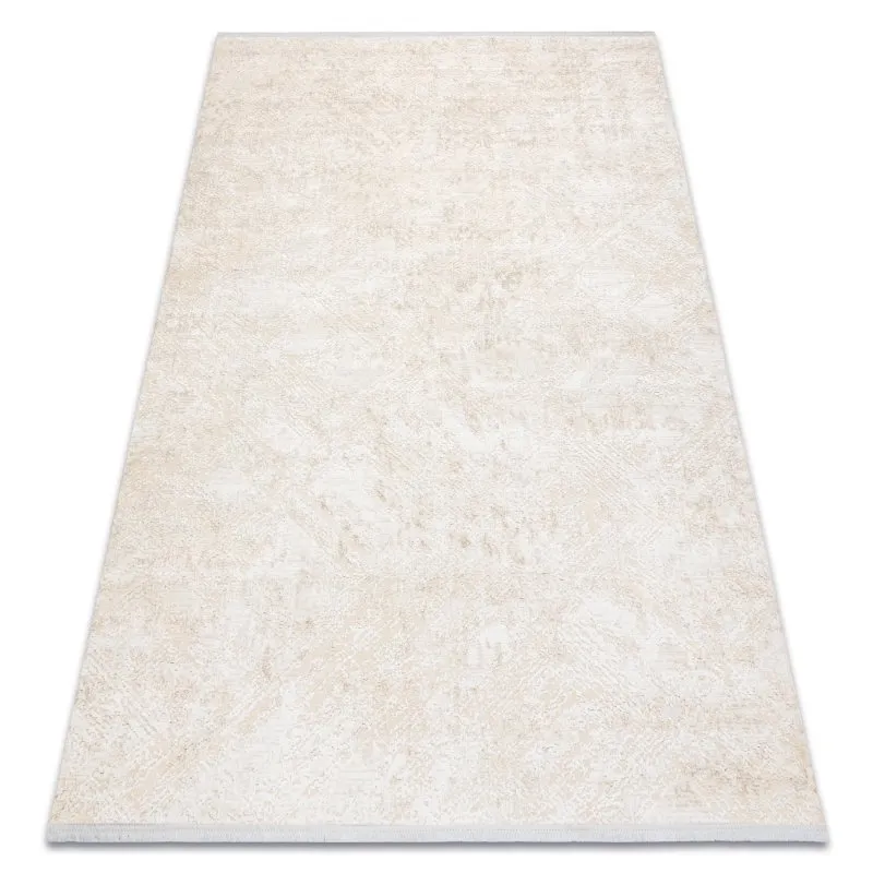 Moderner Teppich DUKE 51541 creme - Geometrisch, strukturiert, sehr weich, Fransen