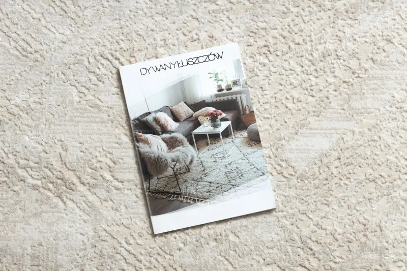 Moderner Teppich DUKE 51541 creme - Geometrisch, strukturiert, sehr weich, Fransen