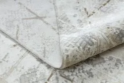 Moderner Teppich DUKE 51393 creme / gold - Geometrisch, vintage strukturiert, sehr weich, Fransen