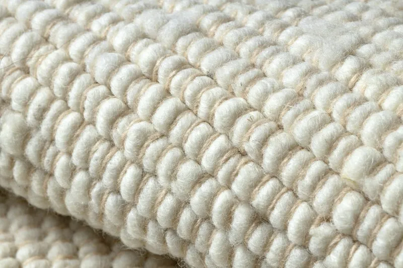 NEPAL 2100 Teppich natürlich, creme – Wolle, doppelseitig, natur