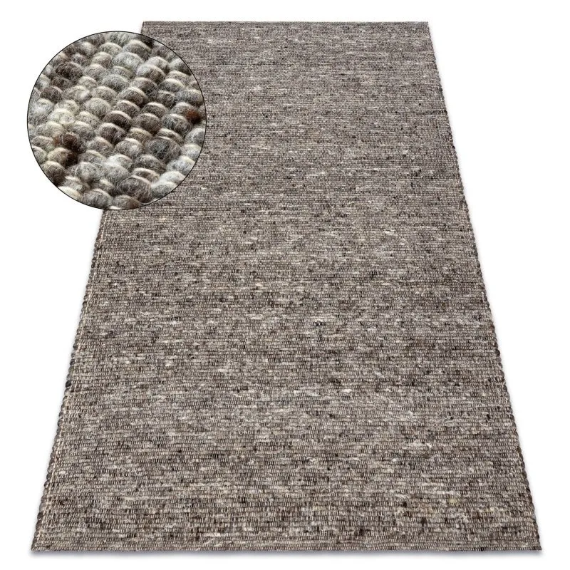 NEPAL 2100 Teppich stone, grau – Wolle, doppelseitig, natur
